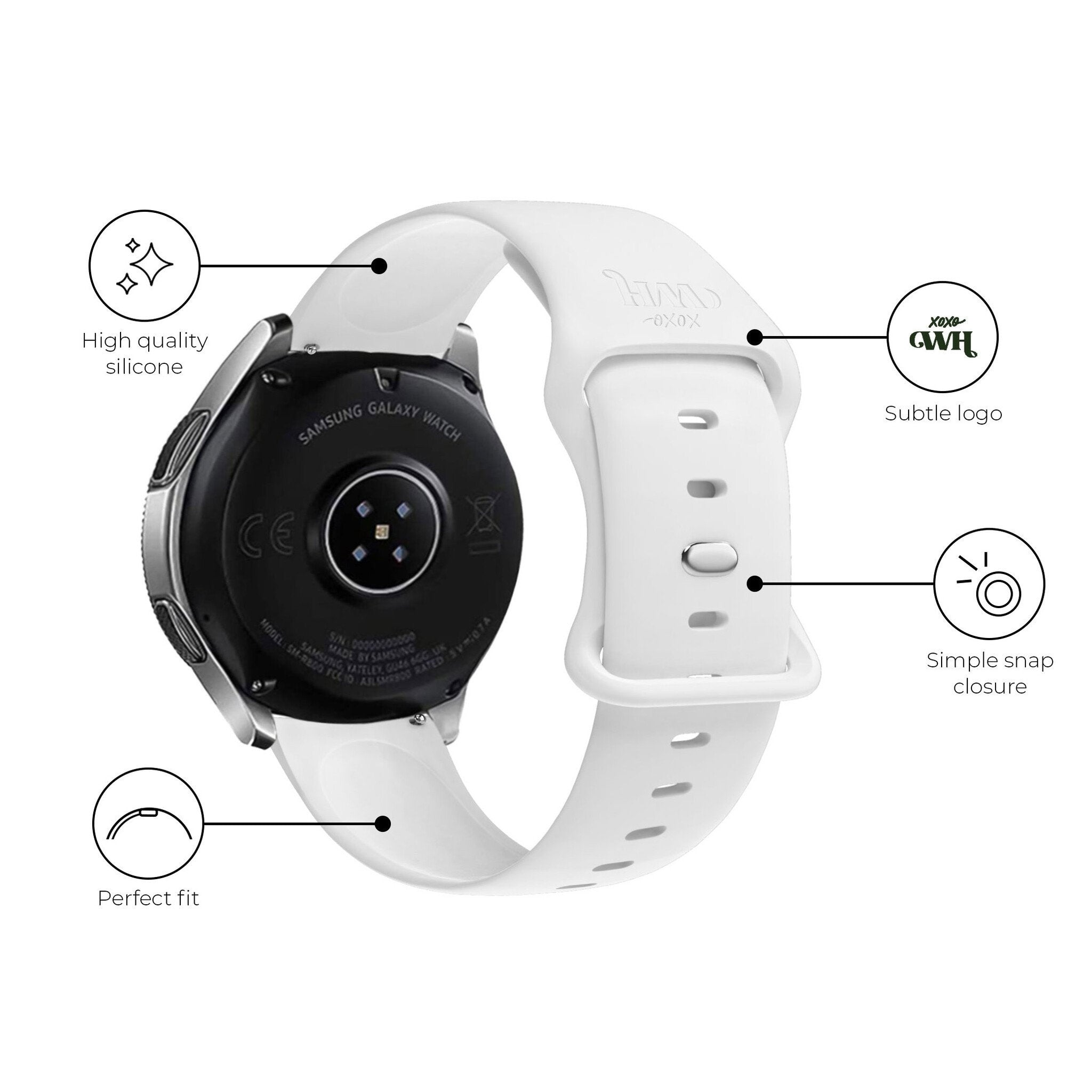 xoxo Wildhearts Samsung Galaxy Watch 6 - 40mm Silikonarmband (Weiß)