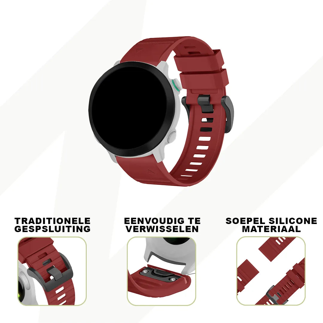 Bandz Garmin Forerunner 935 siliconen band met gesp (rood)
