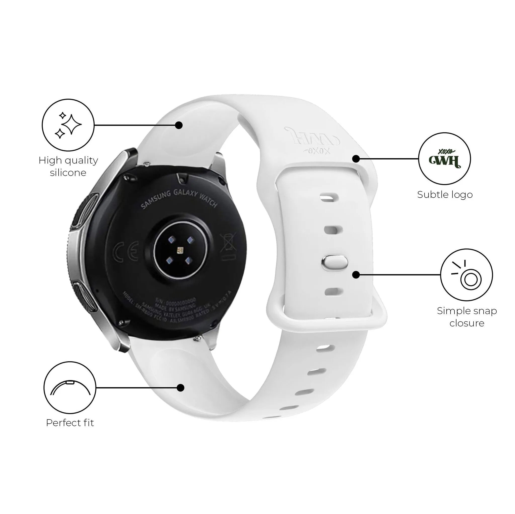 xoxo Wildhearts Amazfit GTS 3 Silicone Strap (White)