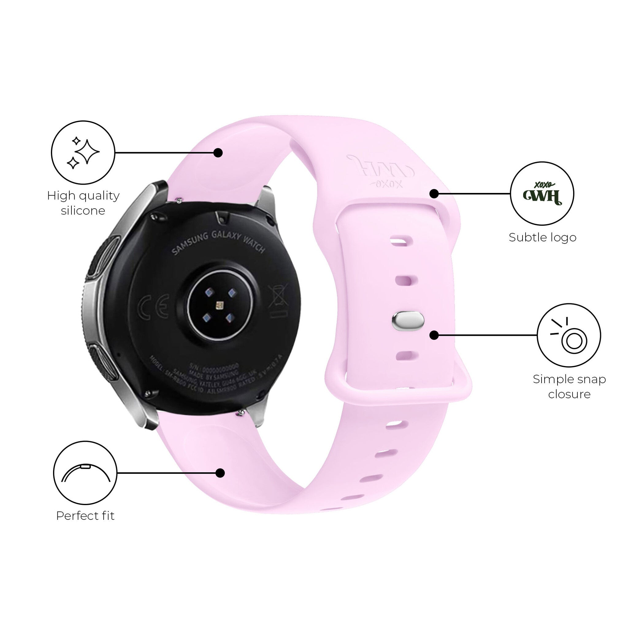 xoxo Wildhearts Correa silicona Samsung Galaxy Watch 7 - 40mm (rosa brillante)