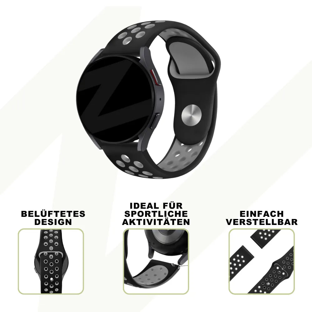 Silicone Sport Strap 'Deluxe', black/grey, promotional banner