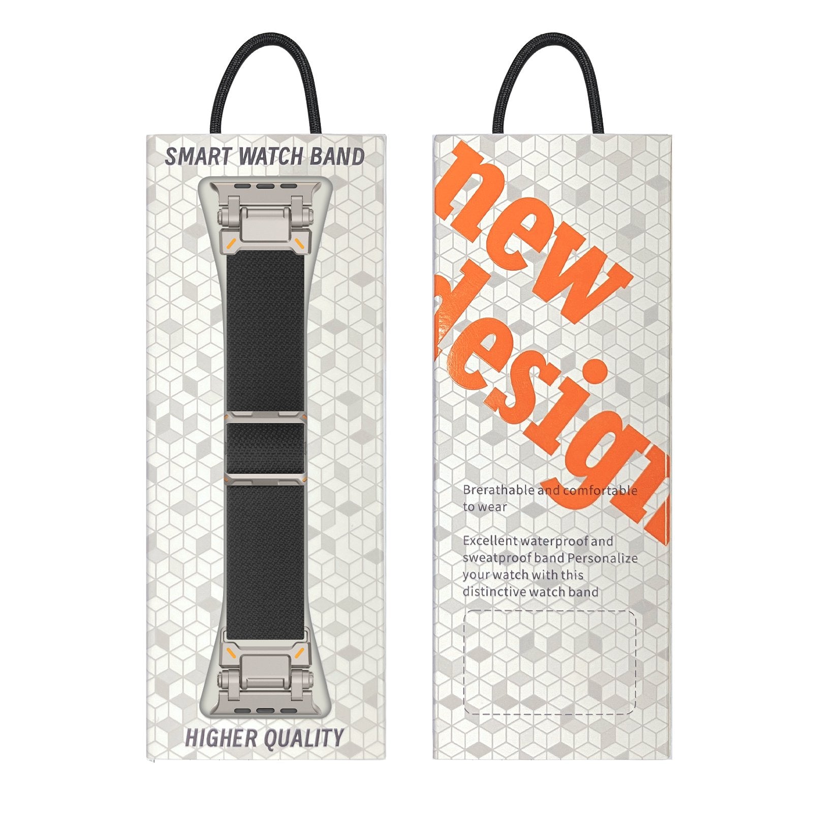 Bracelet polyester 'Explorer' Apple Watch Ultra (noir avec titane)