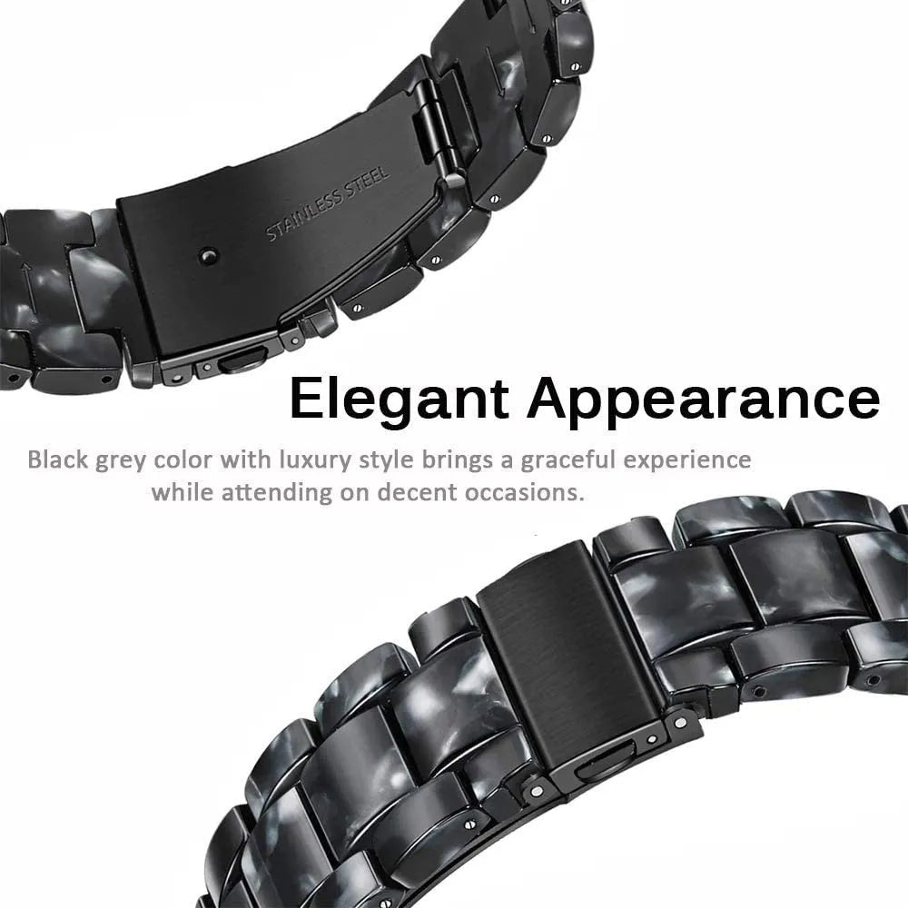 Metal Resin Strap, black/white, infographic (USP banner)