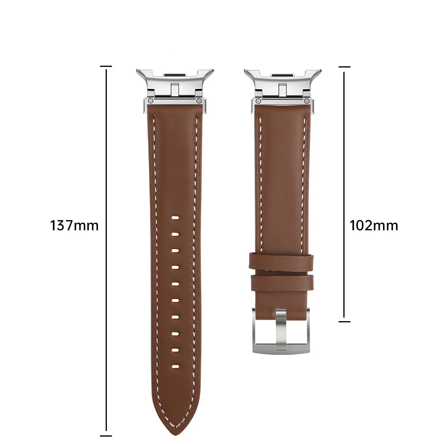 Samsung Galaxy Watch 9 - 40mm Premium Leather Strap (Grey)
