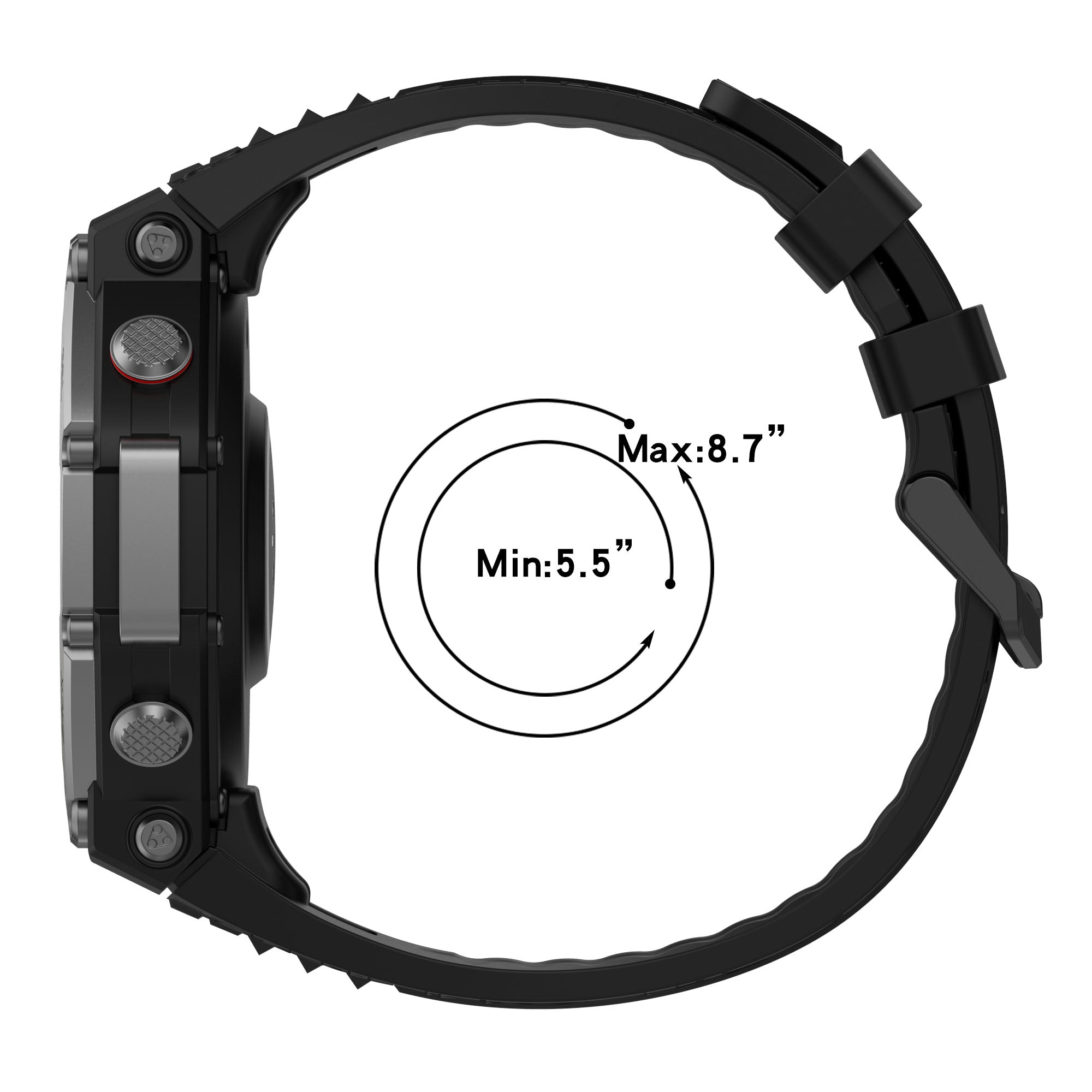 Amazfit T-Rex 3 siliconen bandje (zwart)