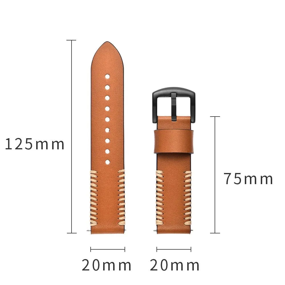 Correa cuero cosida Amazfit Balance 3 (marrón)