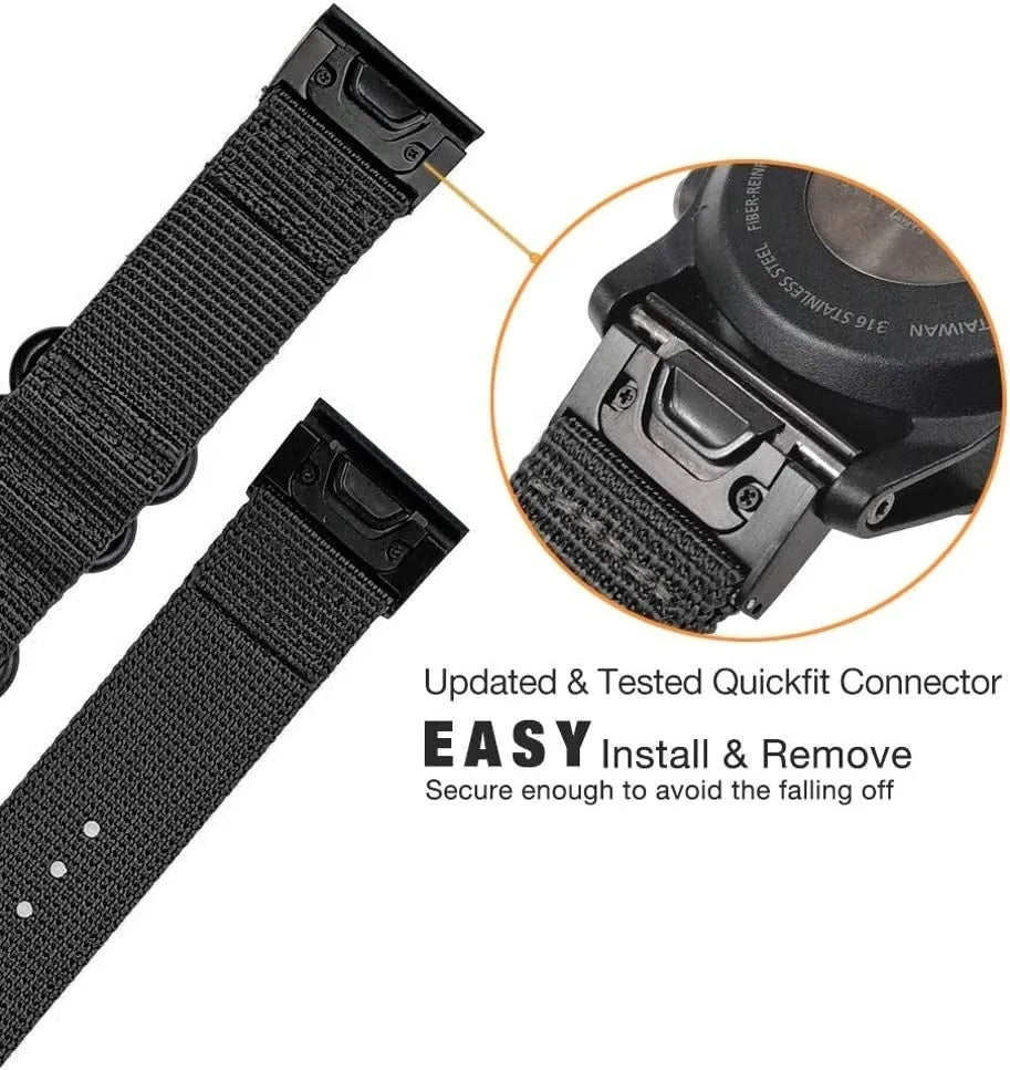Amazfit T-Rex Ultra 2 nylon gesp band (zwart)
