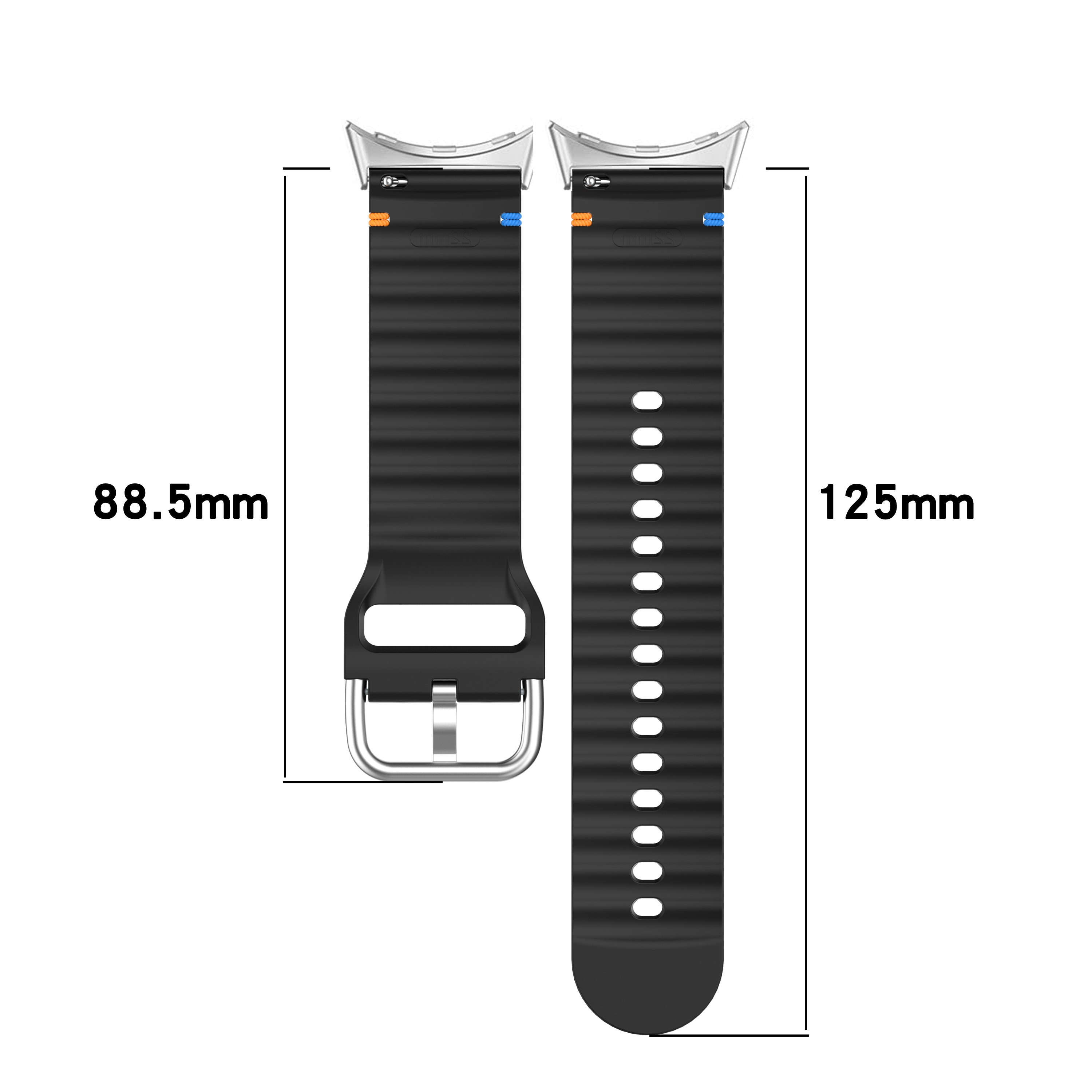 Google Pixel Watch 5 - 45mm Wave Silicone Strap (Black)