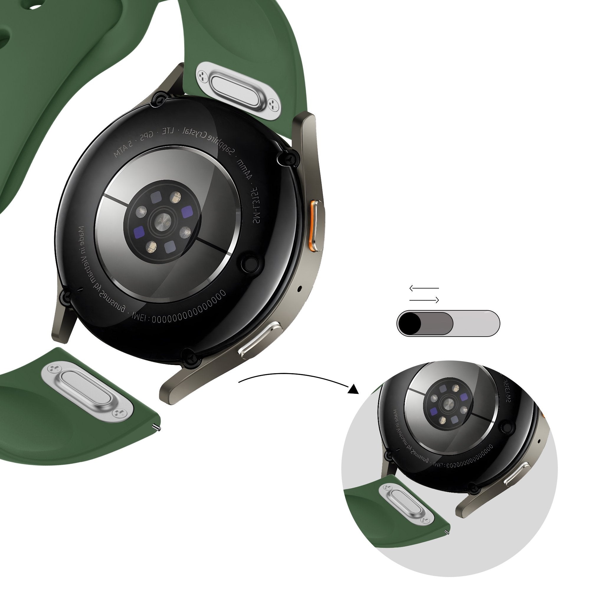 Bandz Samsung Galaxy Watch 4 Classic 46mm sport band 'Easy fit' (groen)