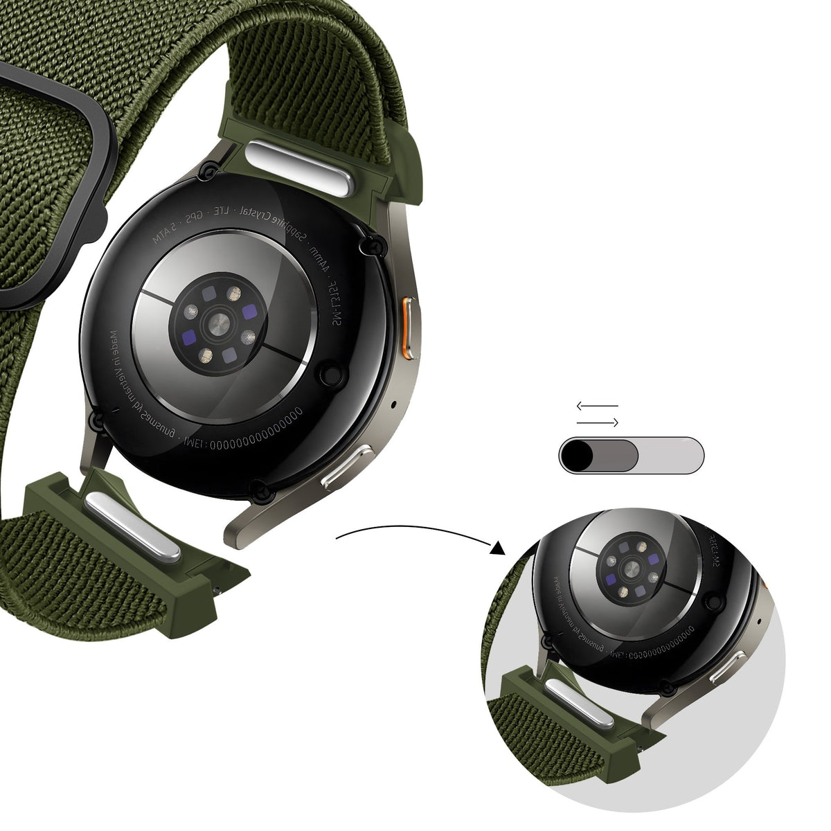 Bandz Samsung Galaxy Watch 6 Classic - 47mm elastische band 'Easy fit' (groen)