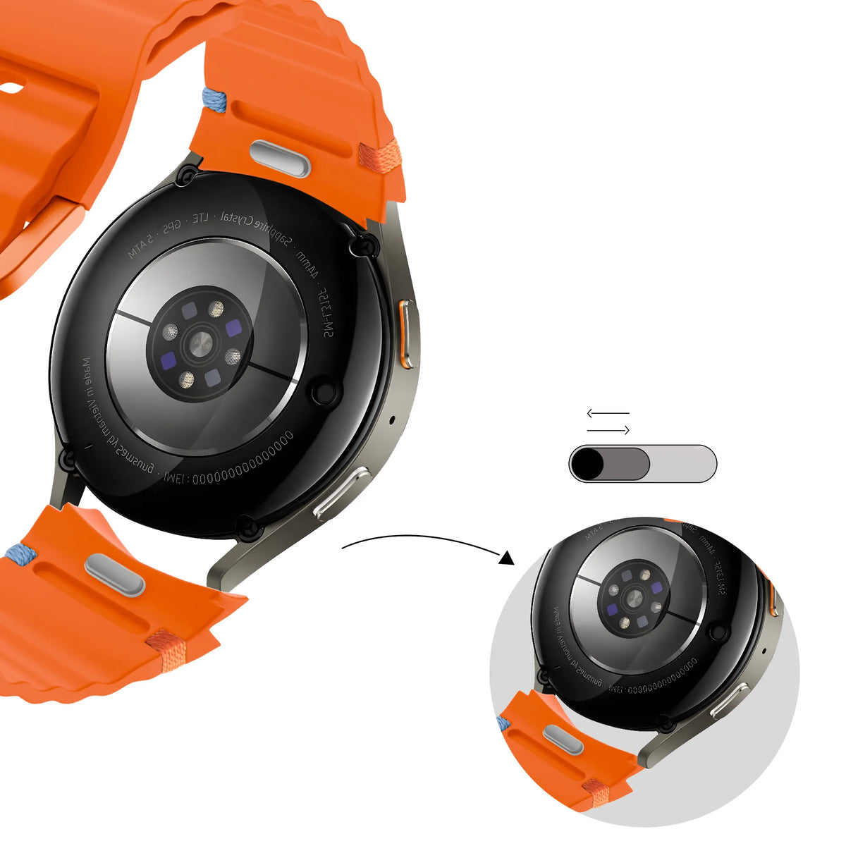 Bandz Samsung Galaxy Watch 5 Pro wave band 'Easy fit' (oranje)
