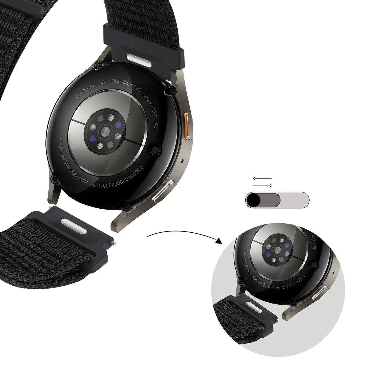 Bandz Xiaomi Watch S4 - 41mm nylon bandje 'Easy fit' (zwart)