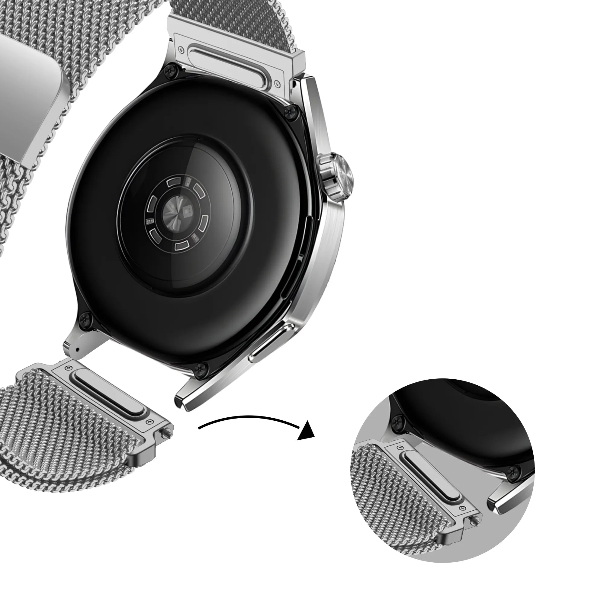 Bandz Correa milanesa 'One Push' Suunto Race 2 (plateado)