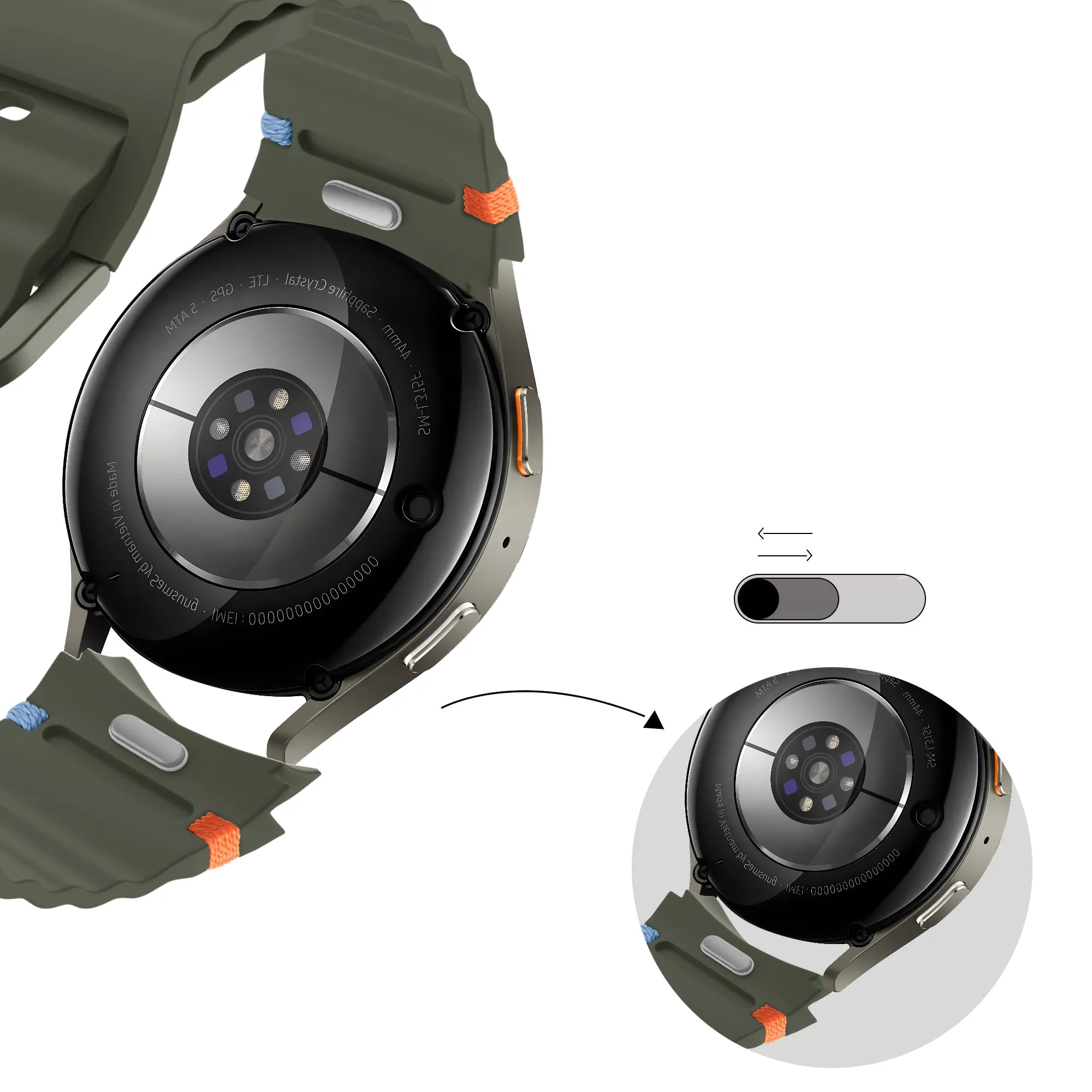 Bandz Samsung Galaxy Watch 6 Classic - 47mm Wave Strap 'Easy Fit' (Green)