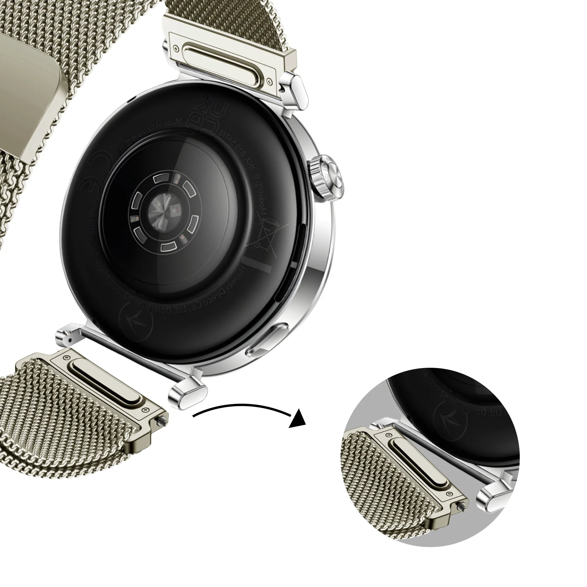 Bandz Bracelet milanais 'Easy fit' Huawei Watch GT 6 - 41mm (lumière stellaire)