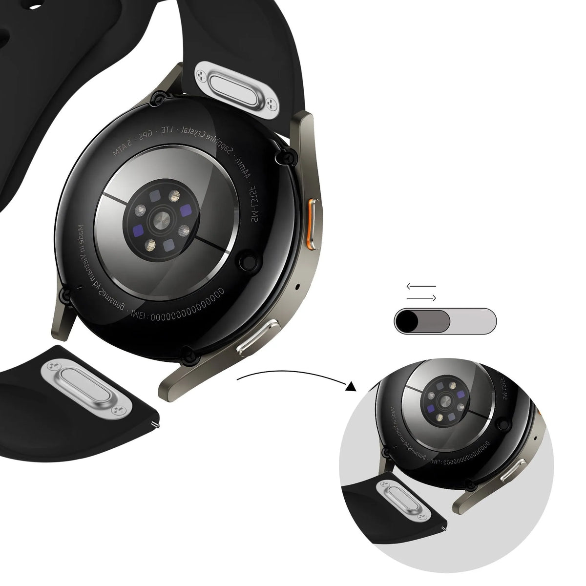 Bandz Amazfit GTR 2 sport band 'Easy fit' (zwart)