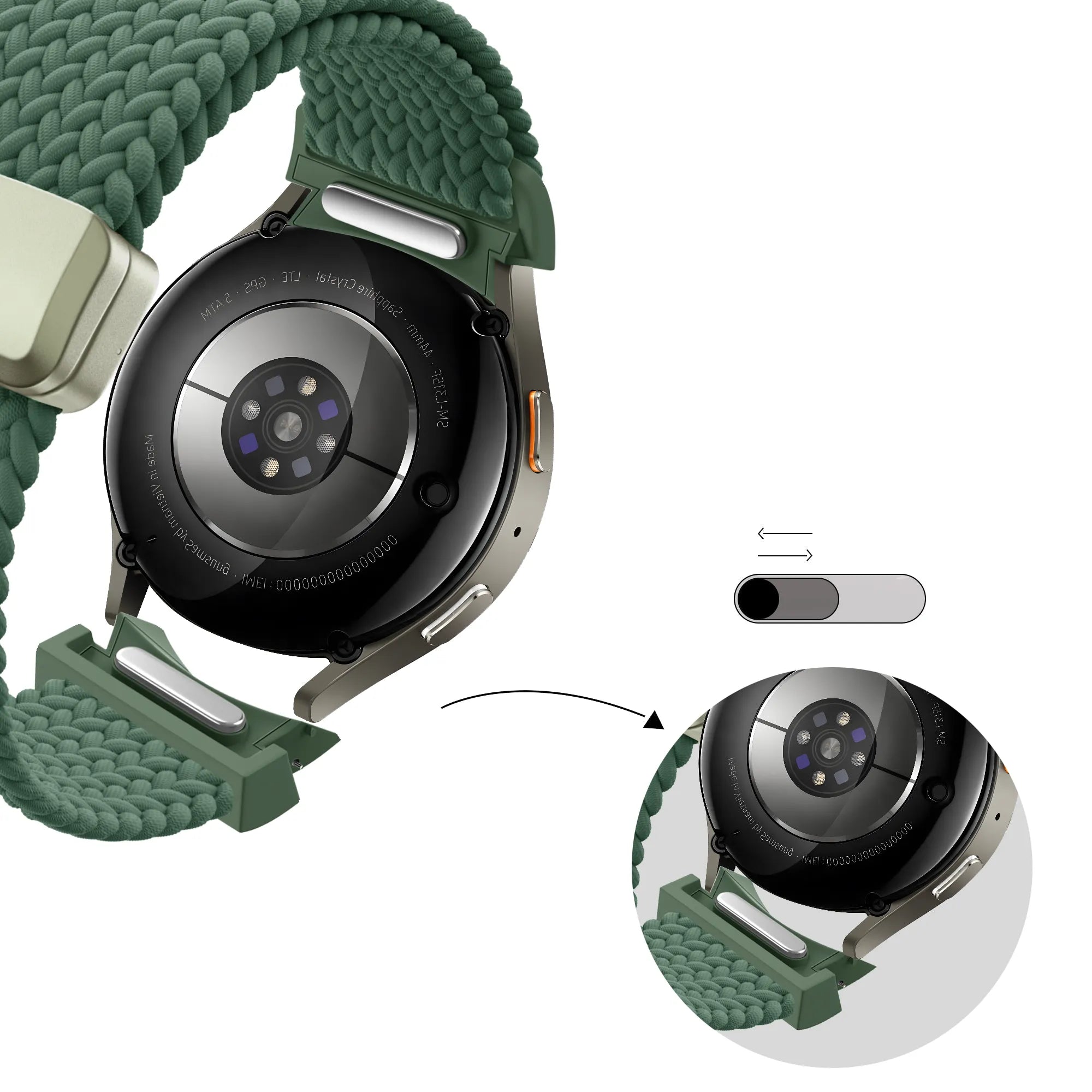 Bandz Correa tejida 'Easy Fit' Samsung Galaxy Watch 4 40mm (verde)