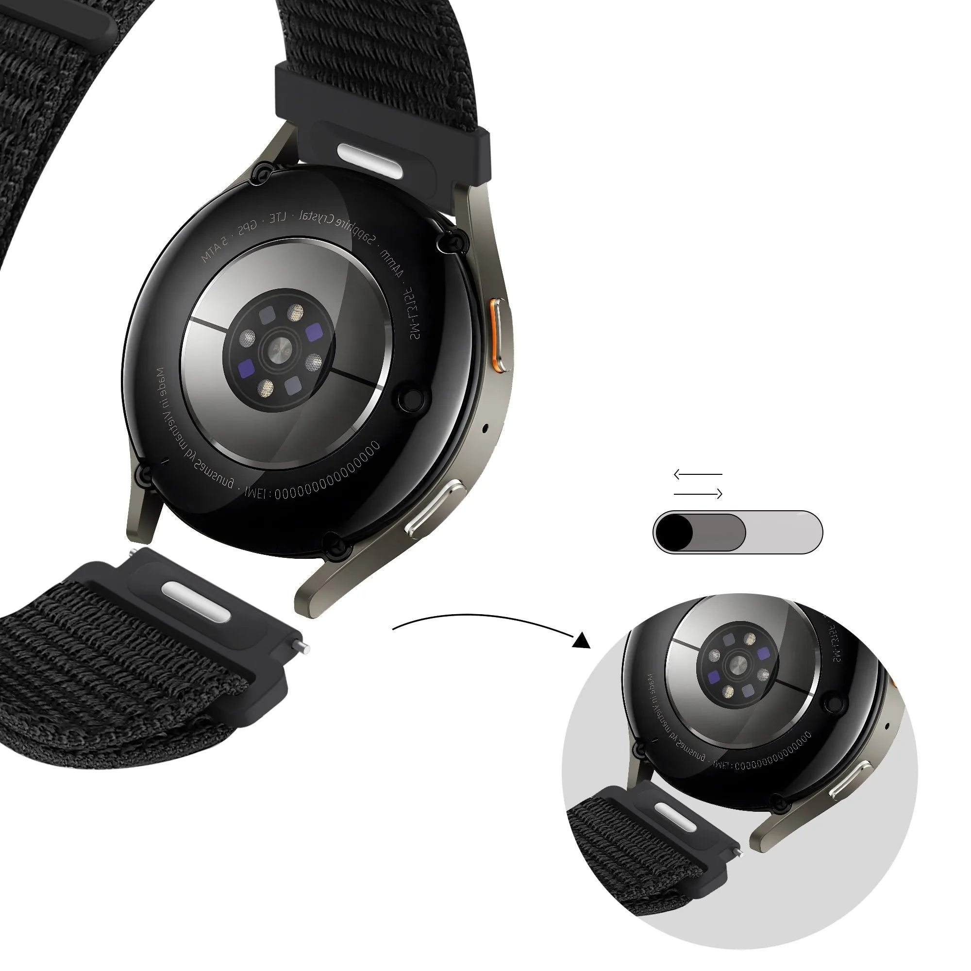Bandz OnePlus Watch 4 - 47mm Nylon Strap 'Easy Fit' (Black)