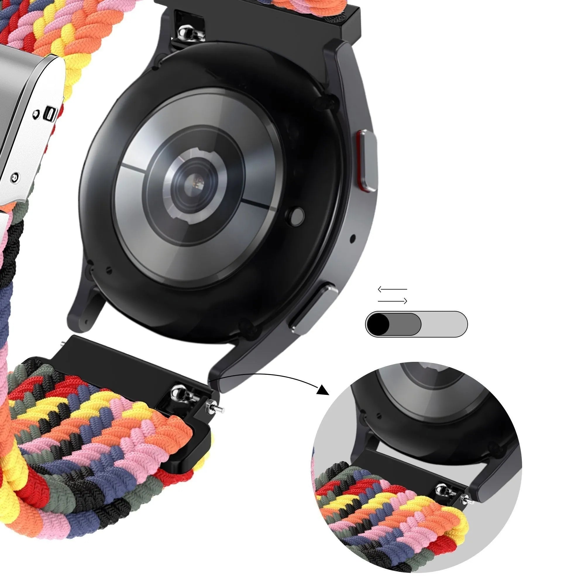 Bandz Pebble Round 2 - 20mm gevlochten nylon band (kleurrijk)
