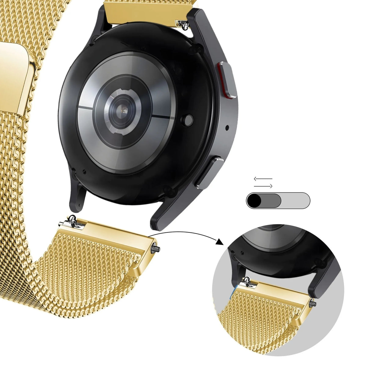 Bandz Correa milanesa Loop Amazfit Active 3 Premium (dorado)