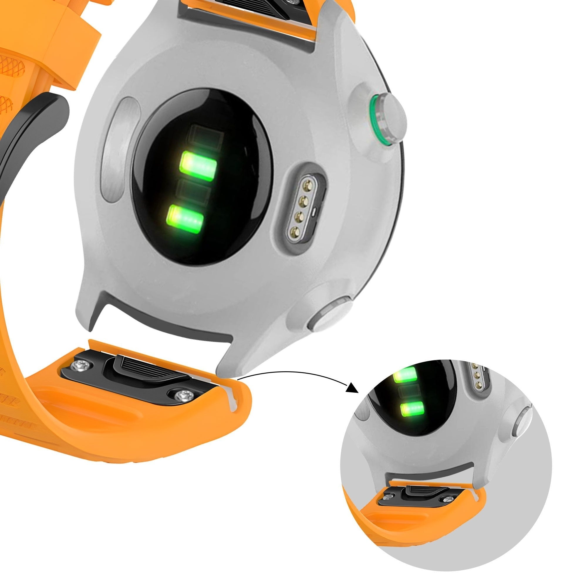 Bandz Garmin Instinct 2 siliconen band met gesp (oranje)