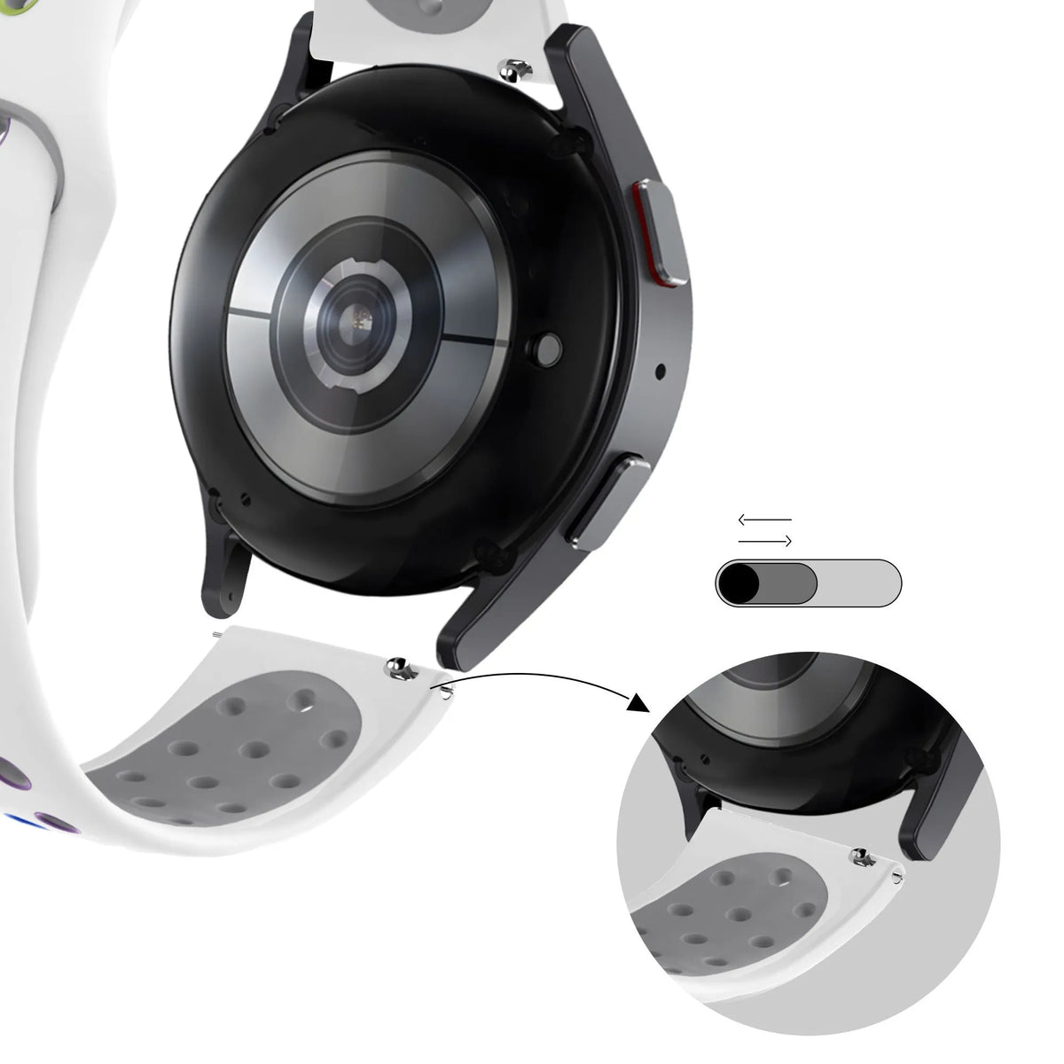 Bandz Correa deportivo 'De lujo' Amazfit Active 2 (blanco/arcoíris)