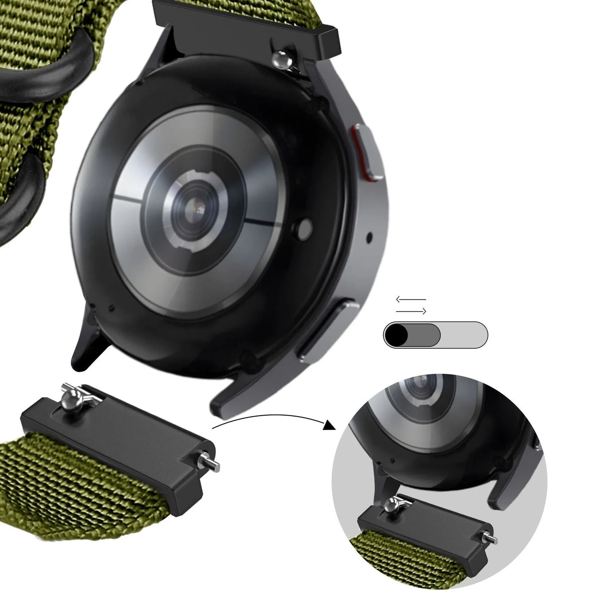 Bandz Suunto Race 2 nylon band met gesp (groen)