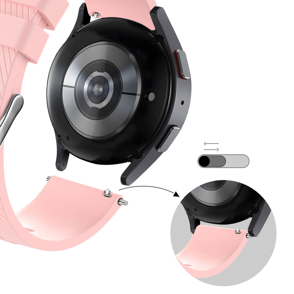 Bandz Huawei Watch GT 5 - 46mm siliconen band 'Deluxe' (roze)