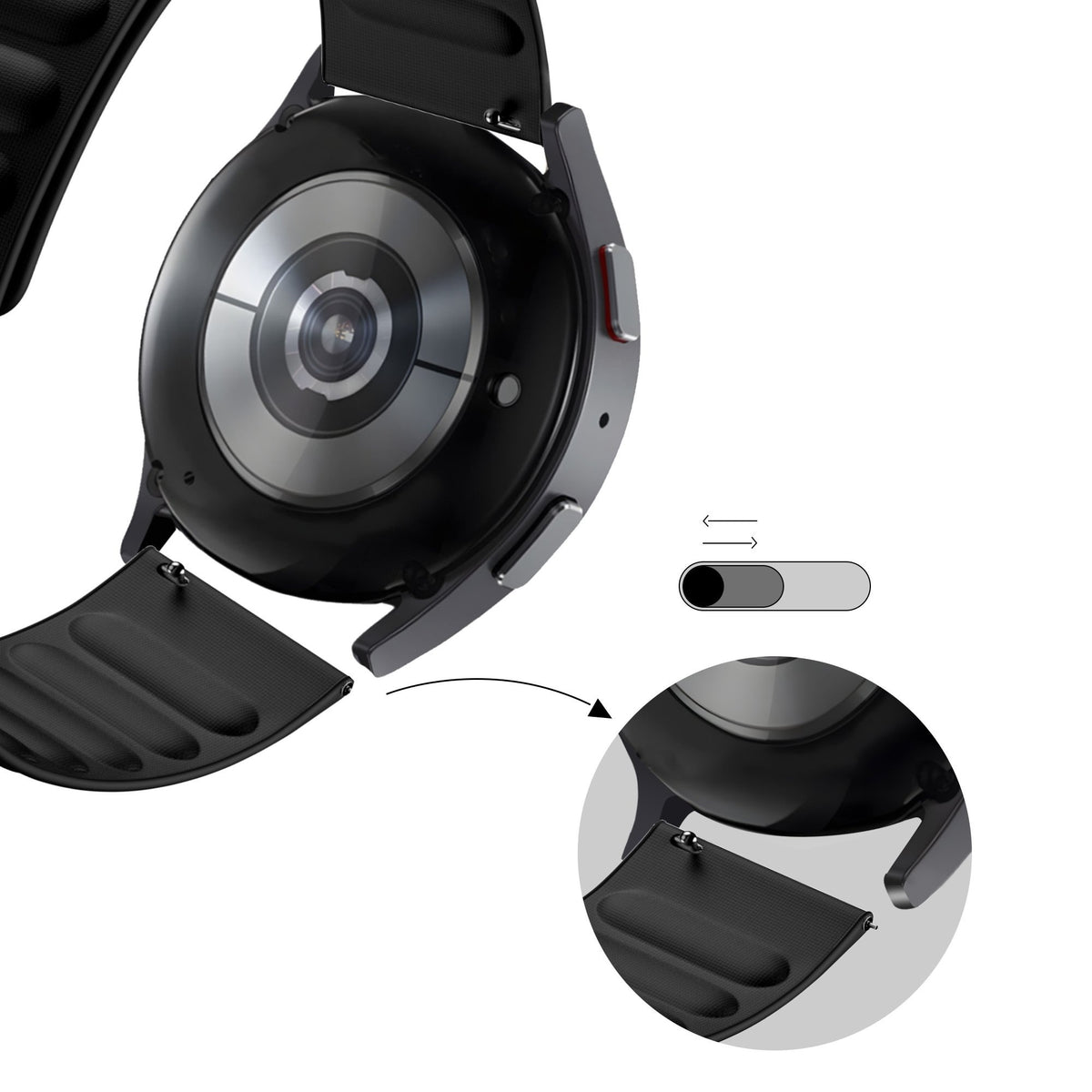 Bandz Withings Steel HR - 40mm magnetisch geweven bandje (zwart)