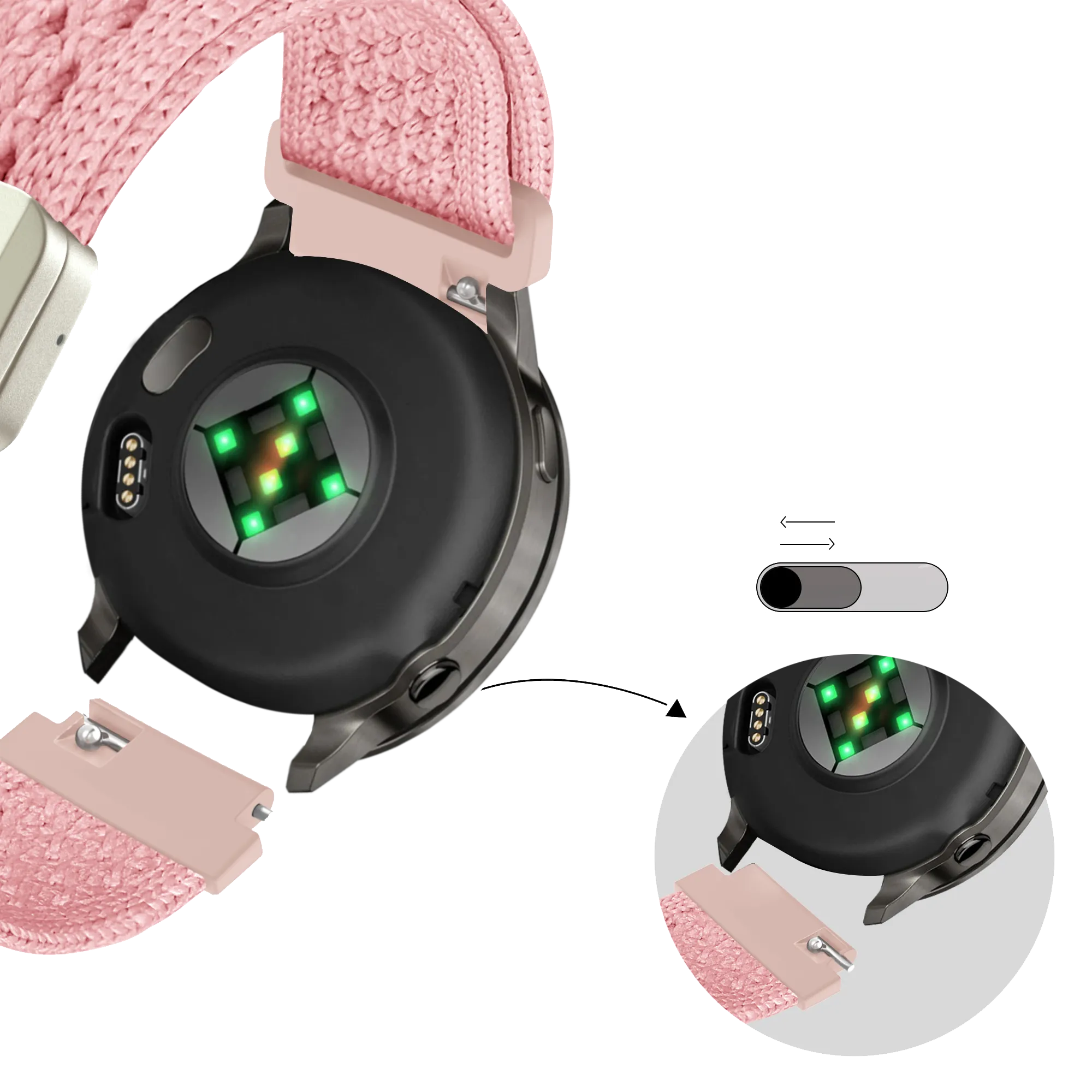 Bandz Correa nylon Vintage Garmin Approach J1 (rosa)