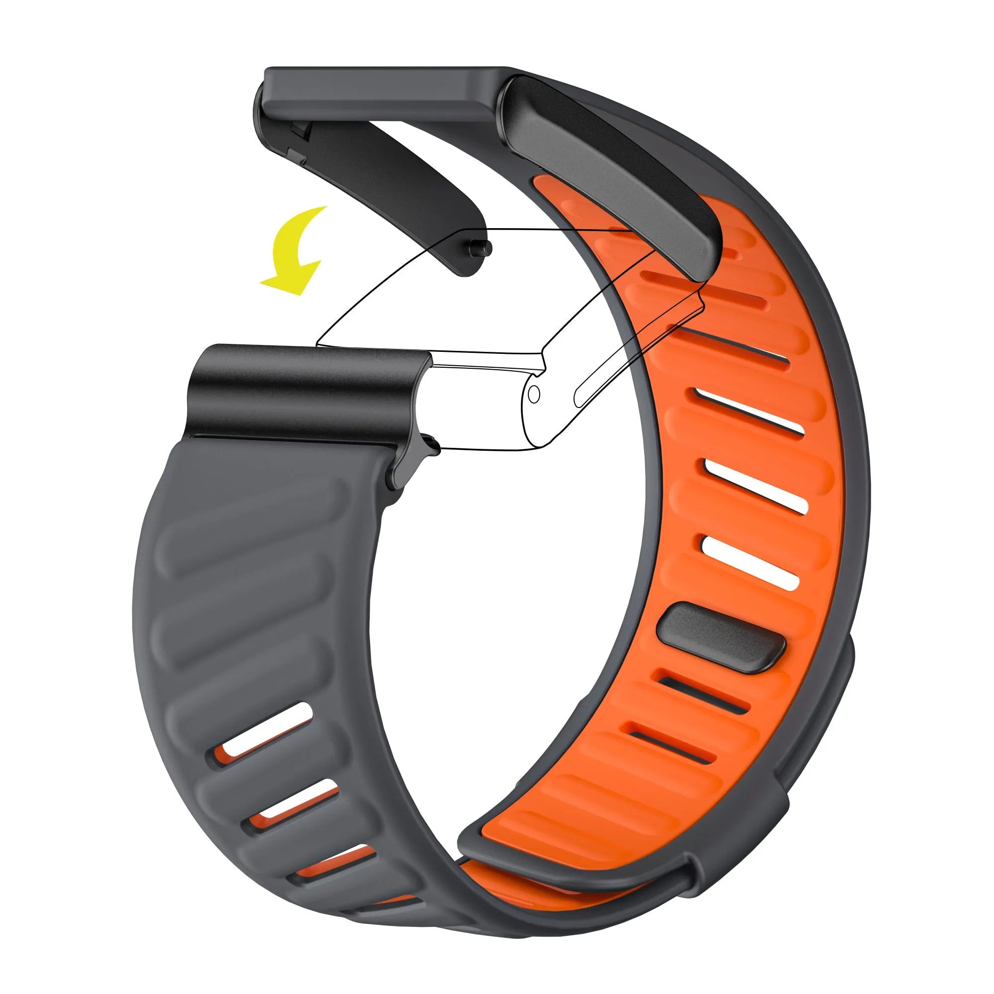Sport bandje geschikt voor Whoop 4.0 (donkergrijs/oranje)