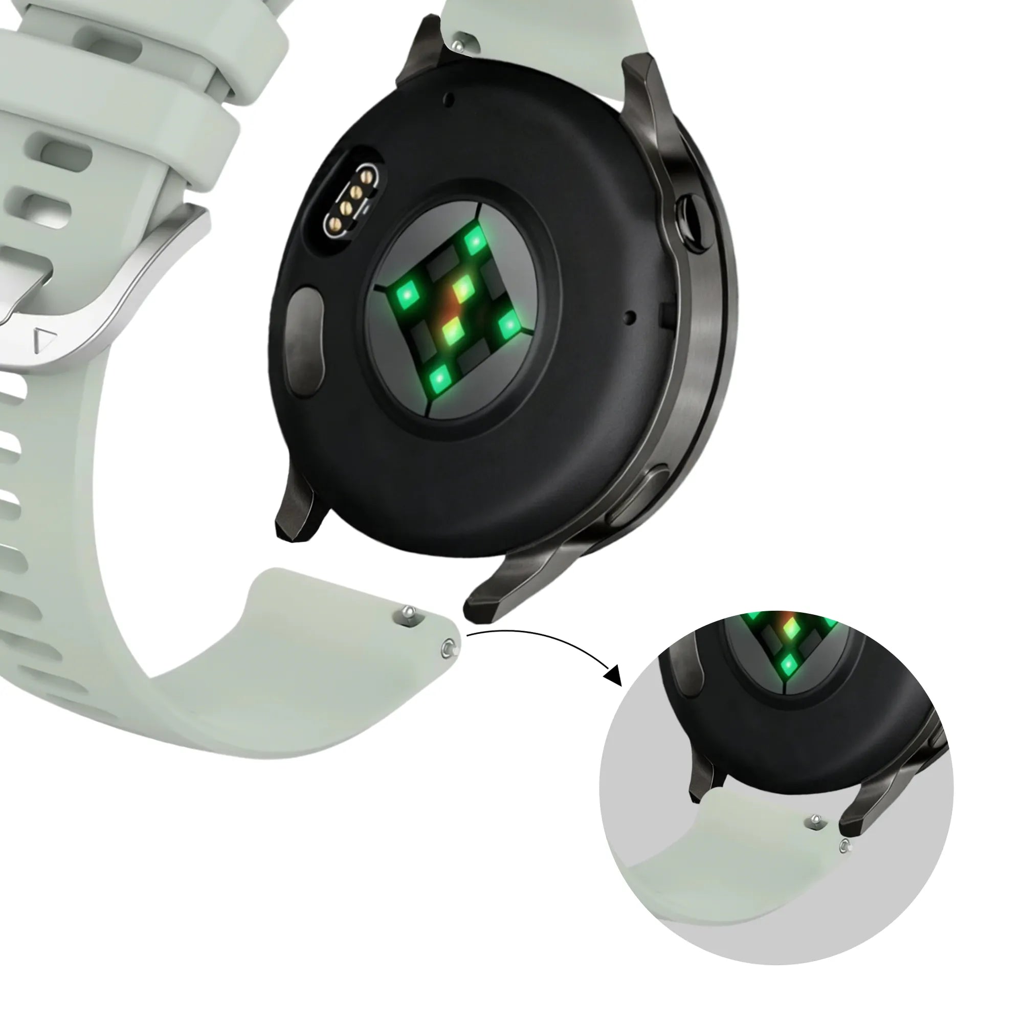 Bandz Garmin Forerunner 265s siliconen band 'Classic' (lichtgroen)