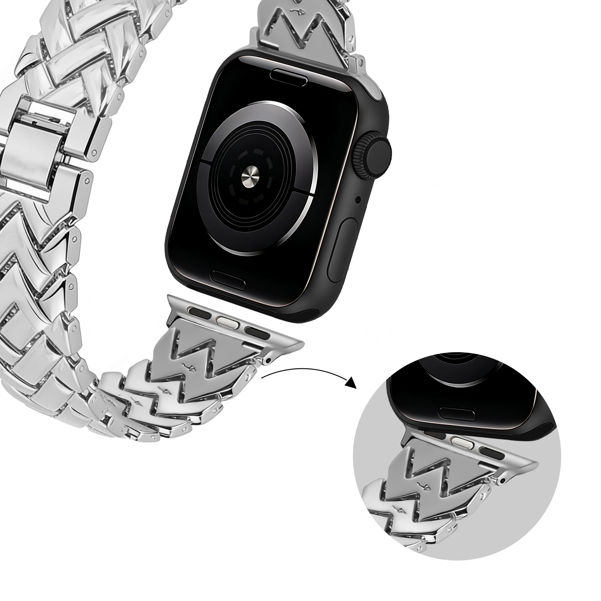 Bandz Correa metálica 'V-Type' Apple Watch (plata)