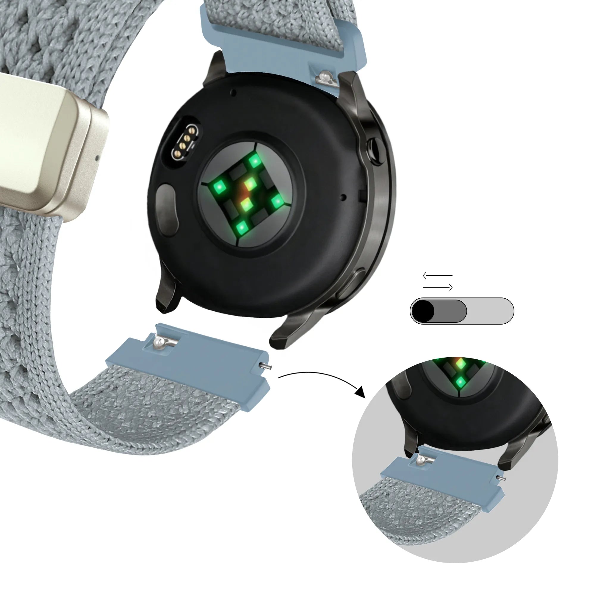 Bandz Coros Apex - 42mm Vintage Nylon Strap (Light Blue)