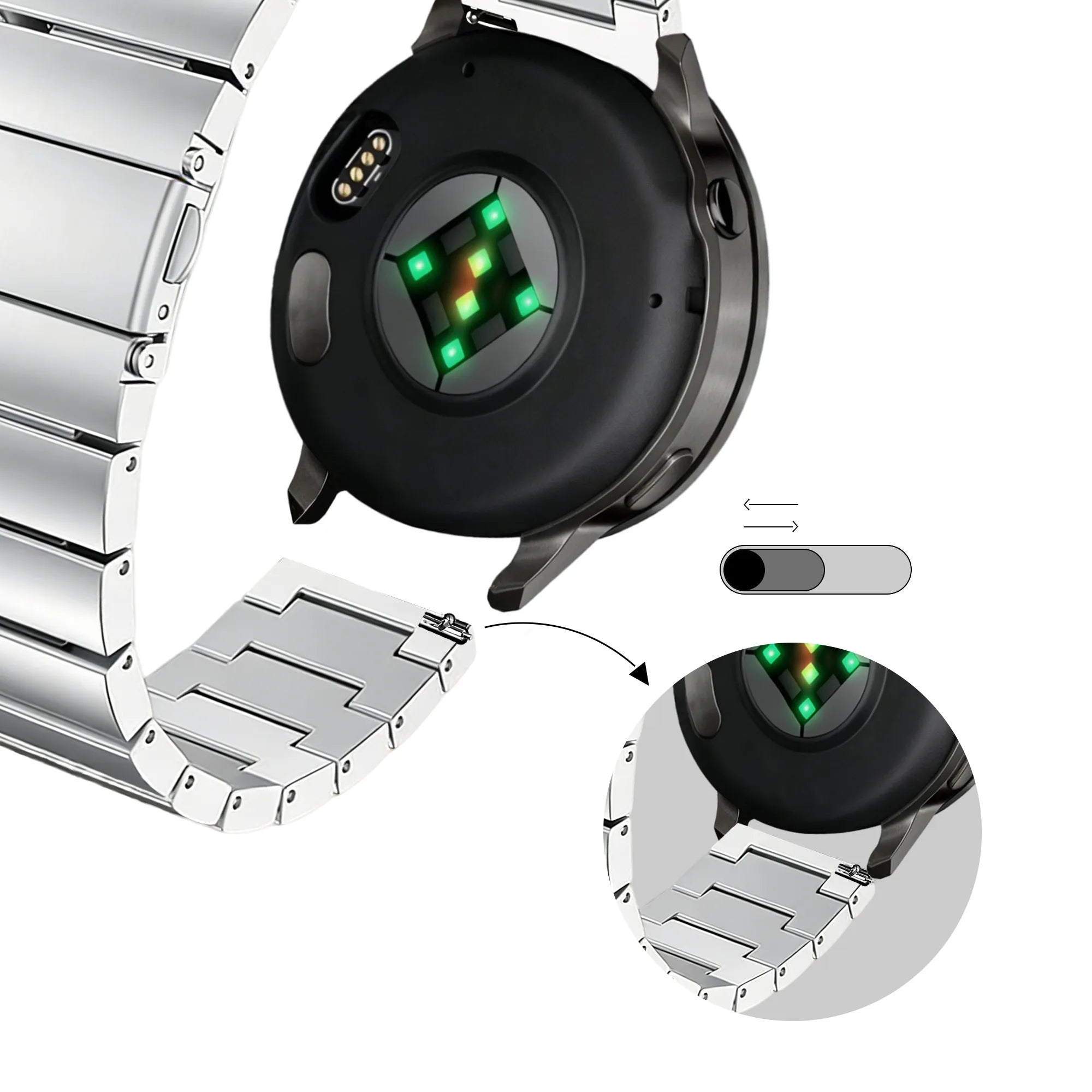 Bandz Correa acero 'One Bead' Garmin Vivoactive 5 (plateado)