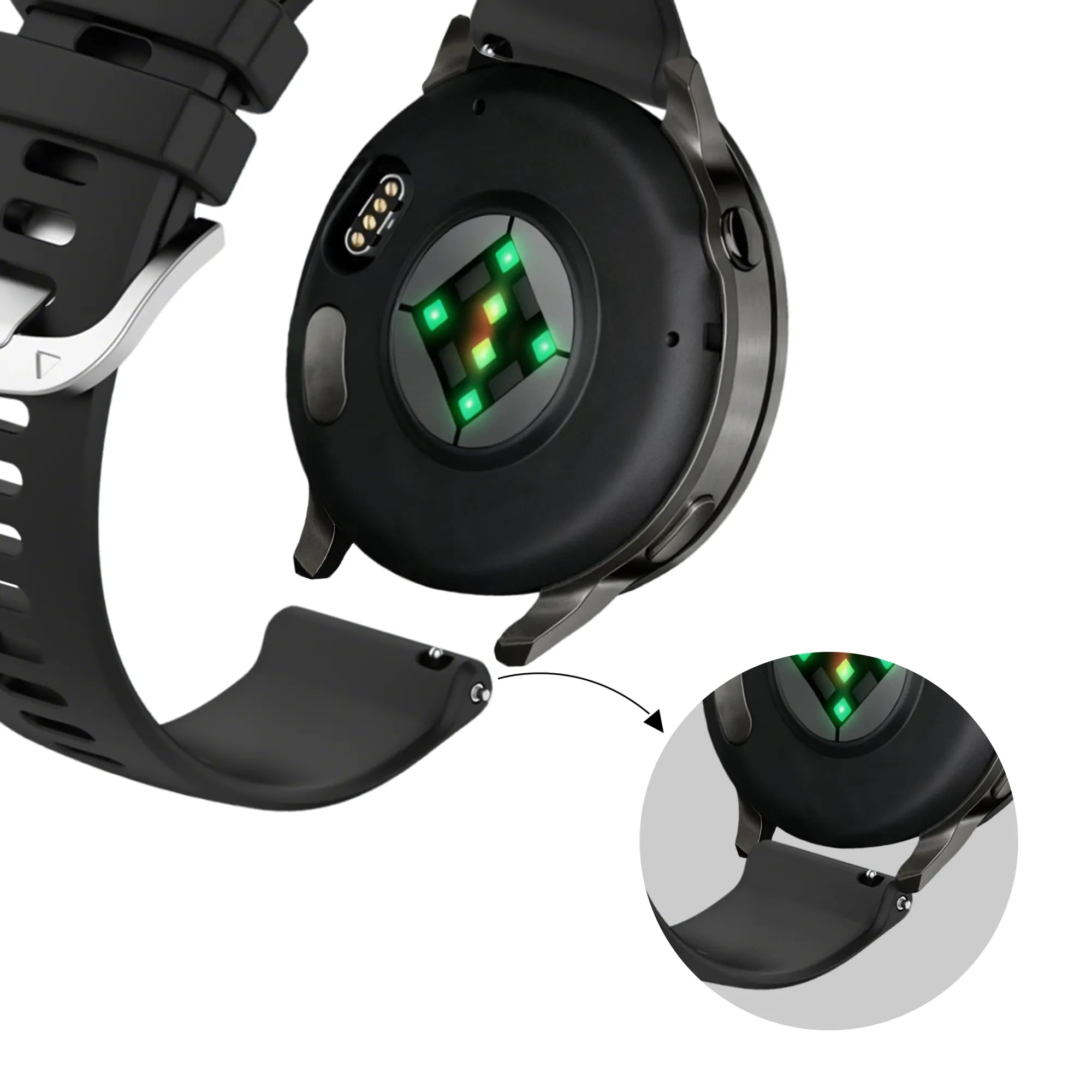 Bandz Correa silicona 'Classic' Garmin Vivomove 3s (negro)