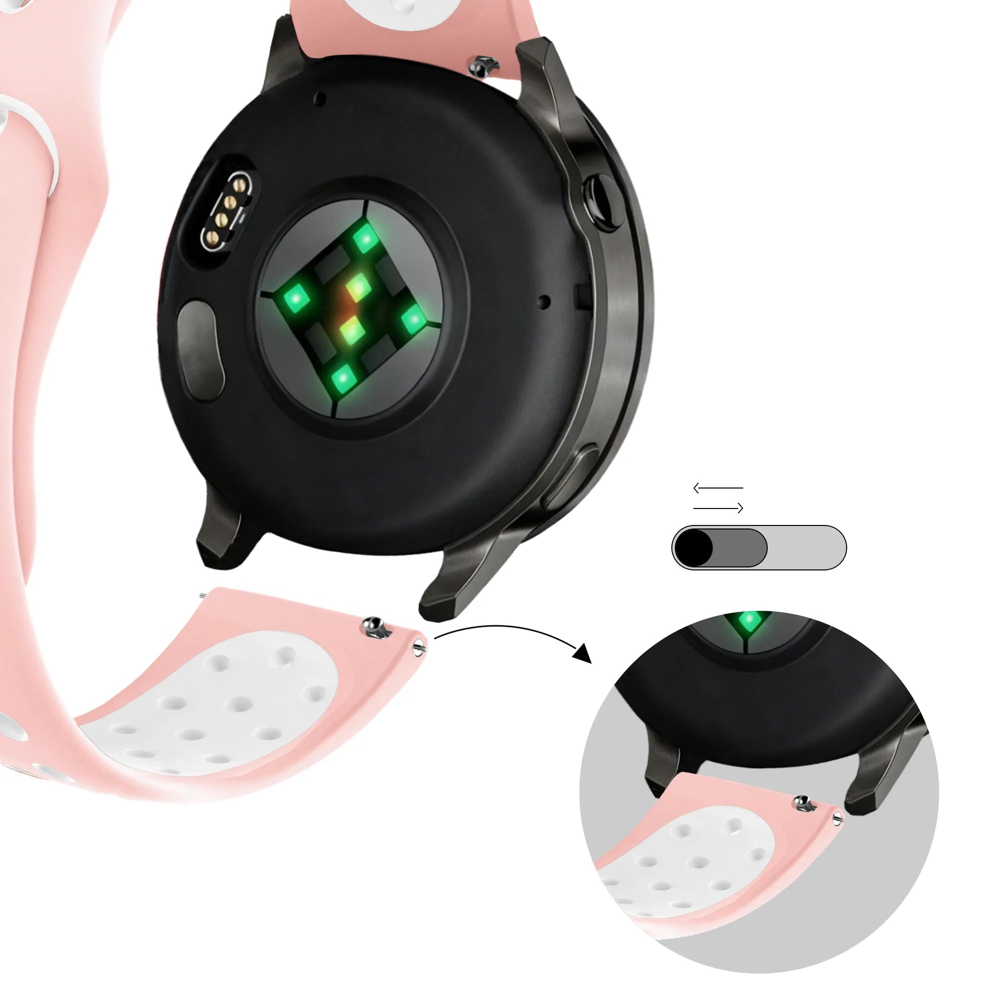 Bandz Correa deportiva 'Deluxe' Garmin Vivomove Sport (rosa/blanco)