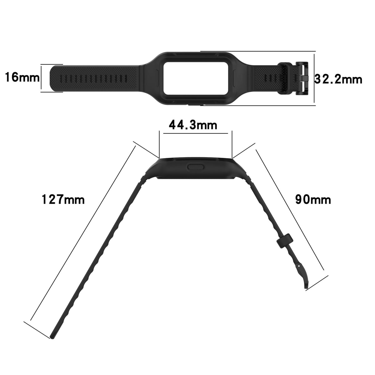 Huawei Band 10 TPU bandje met frame (zwart)