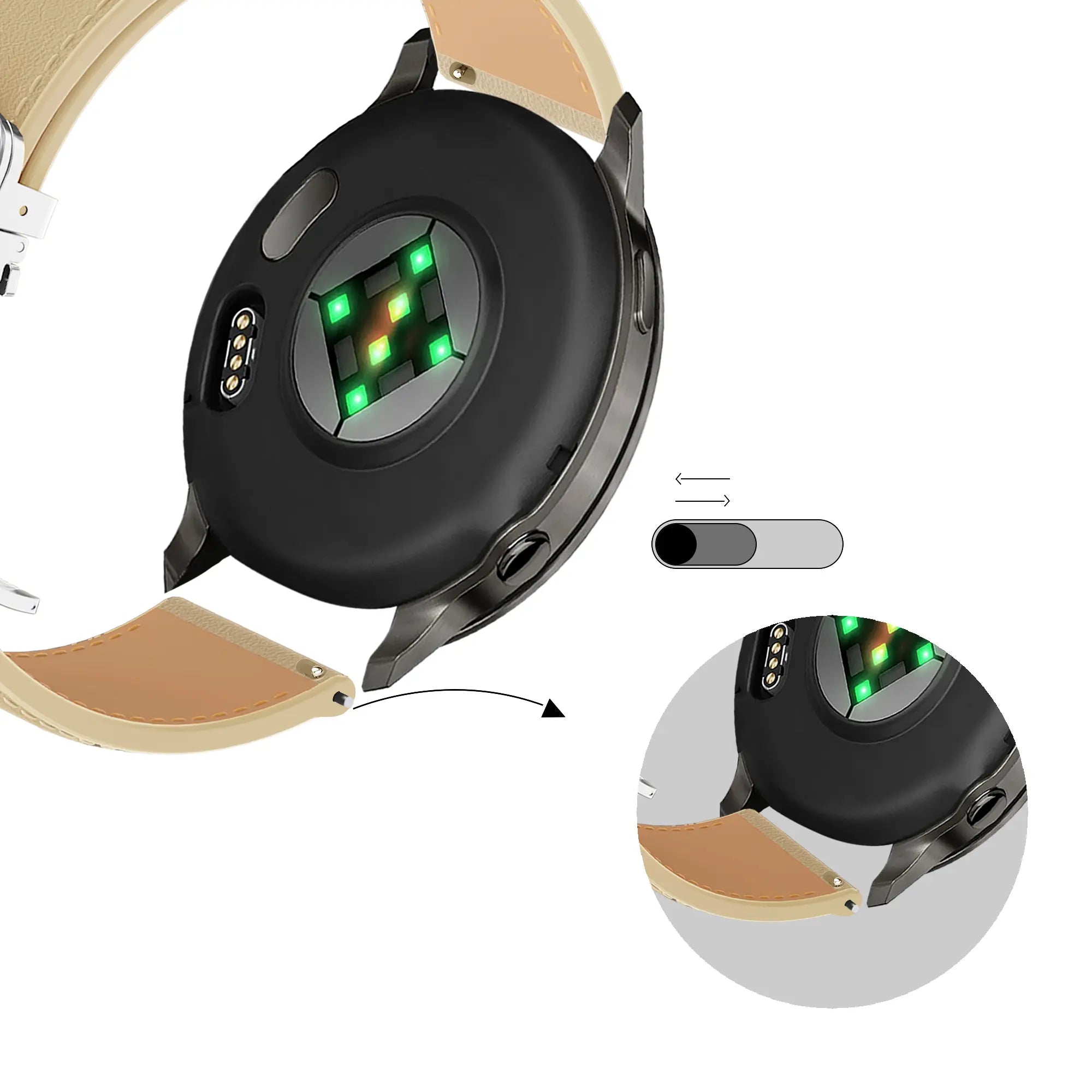 Bandz Levowatch Eve Leather Strap 'D-Type' (Creme)