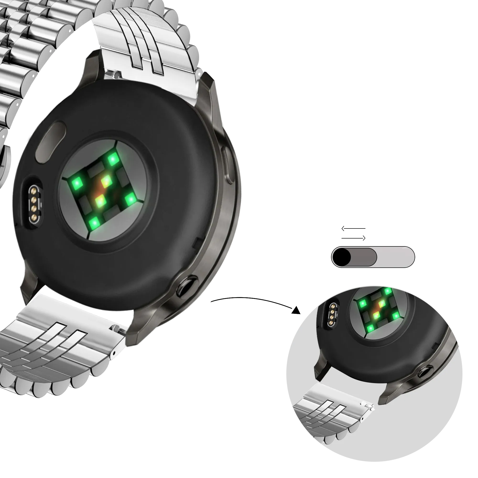 Bandz Correa acero 'Jubilee' Garmin Vivomove Trend (plateado)