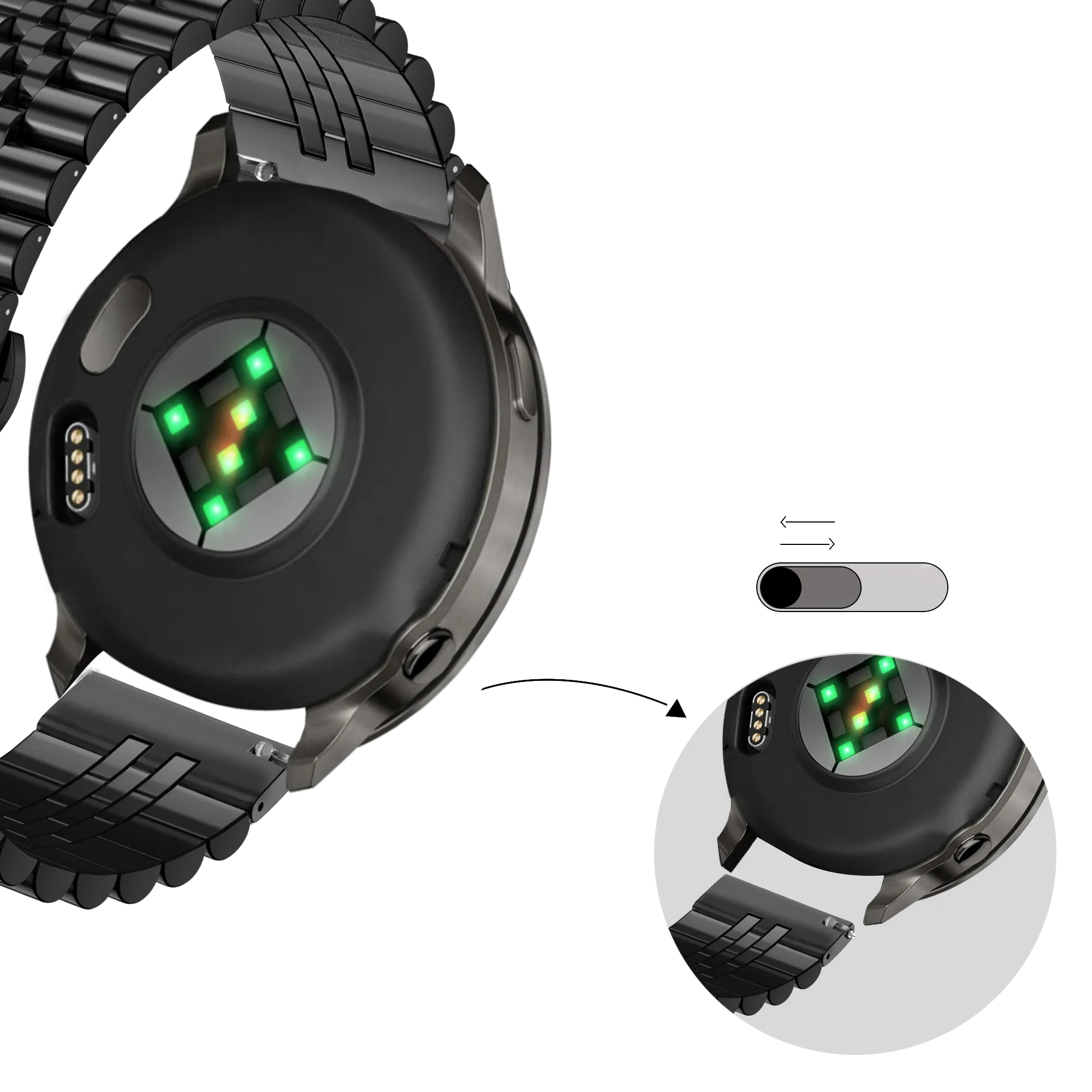 Bandz Correa acero 'Jubilee' Garmin Vivomove Style (negro)