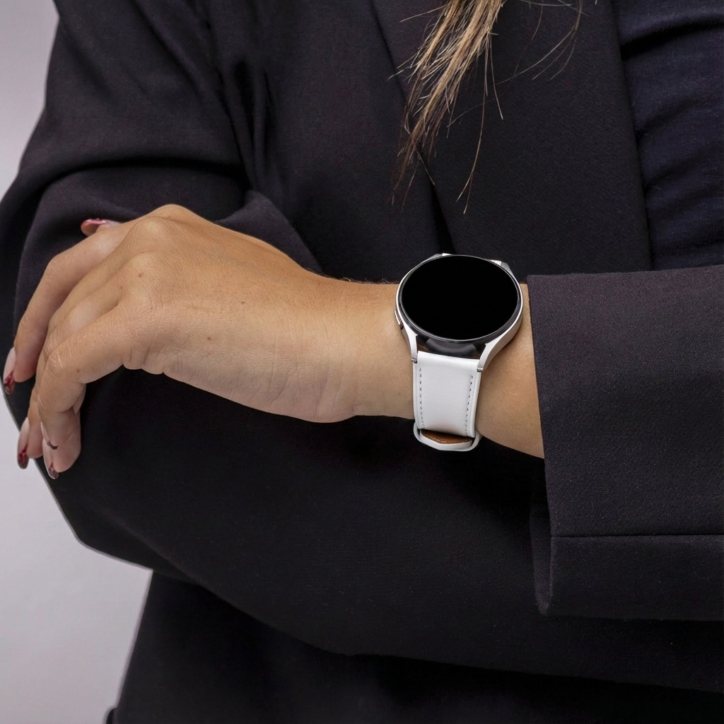 Correa cuero moderna Suunto Run (blanco)