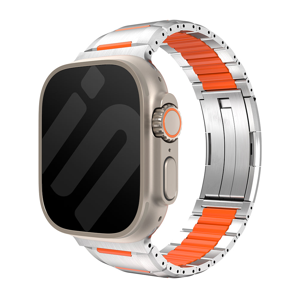 Correa acero híbrido Apple Watch Ultra (titanio/naranja)