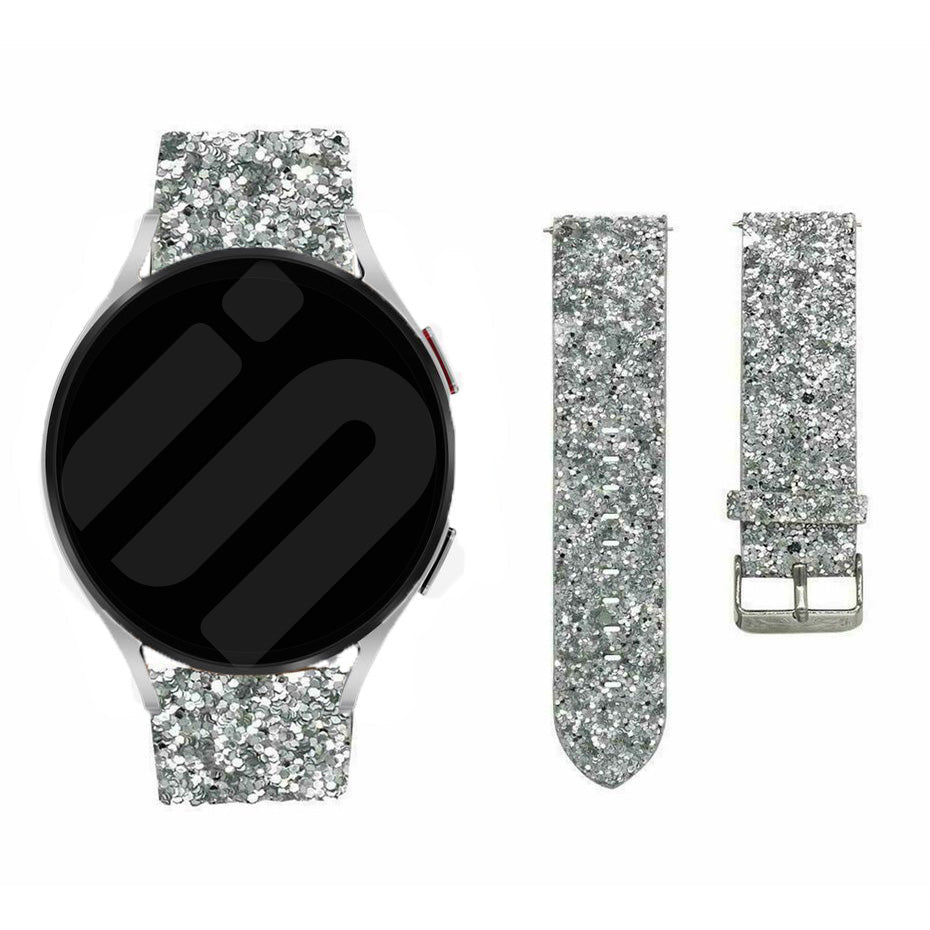Amazfit Active Glitter Leather Strap (Silver)