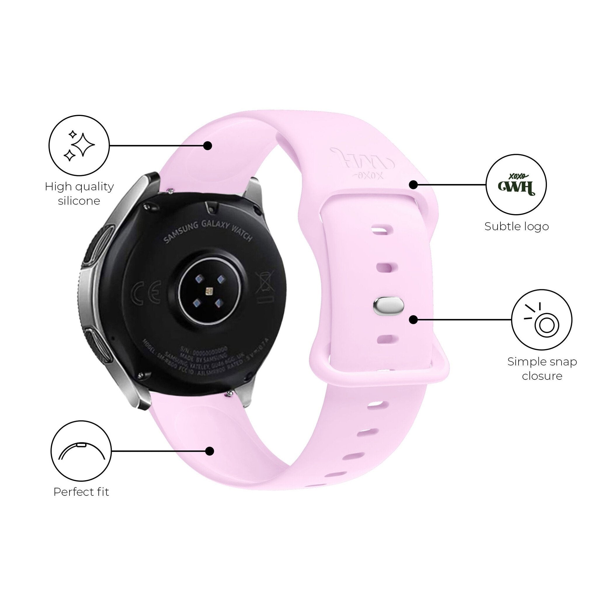 xoxo Wildhearts Samsung Galaxy Watch 4 44mm Silikonarmband (Pink)