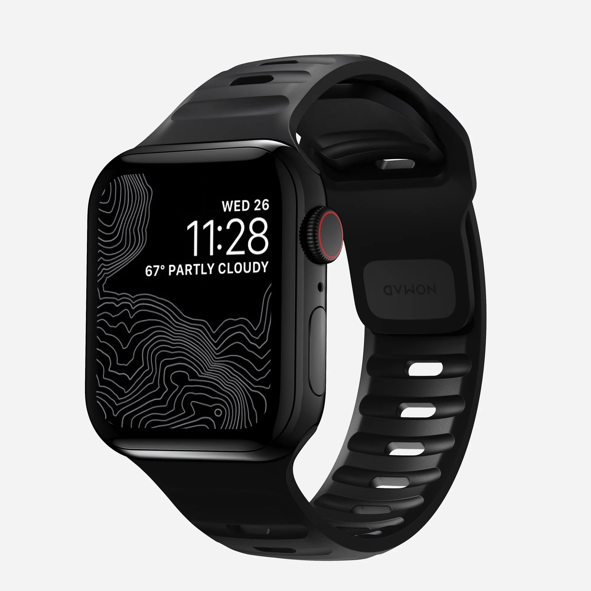 Nomad Sport Apple Watch Silikonarmband (Schwarz)