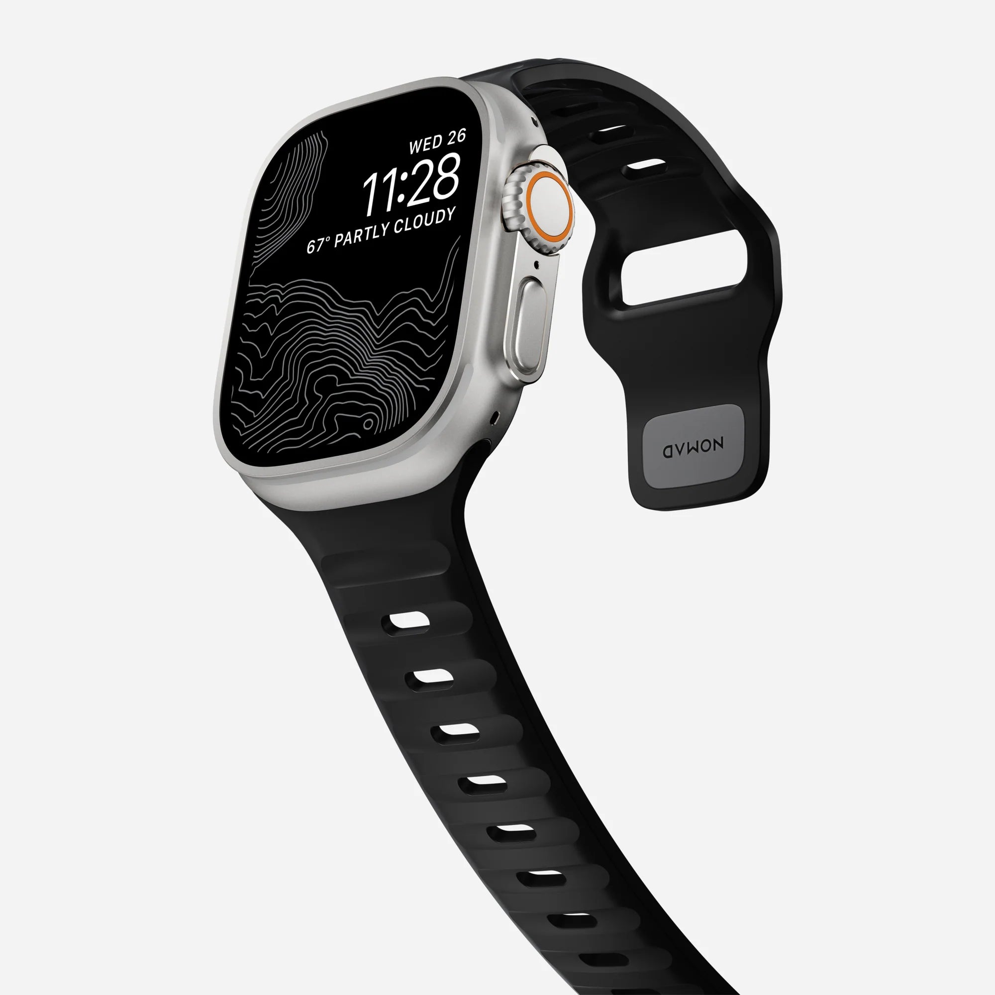Nomad Sport Apple Watch Silikonarmband (Schwarz)