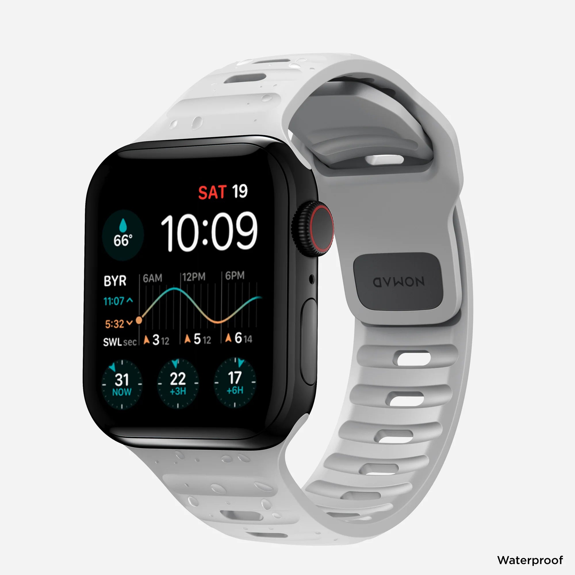 Nomad Sport Apple Watch Silikonarmband (Lunar Gray)