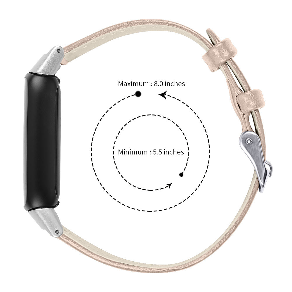 Fitbit Luxe modernes Leder-Armband (beige-rosominar)