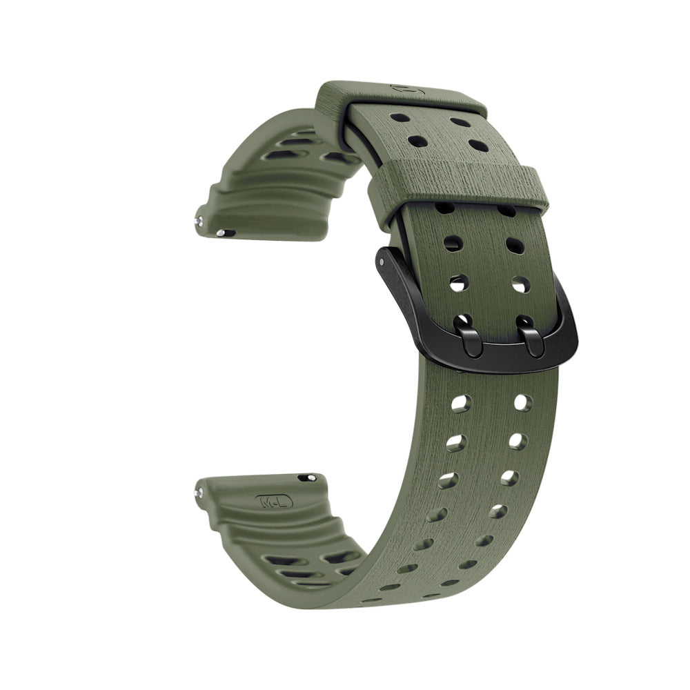 Polar Grit X2 Pro Silicone Grain Strap (Army Green)